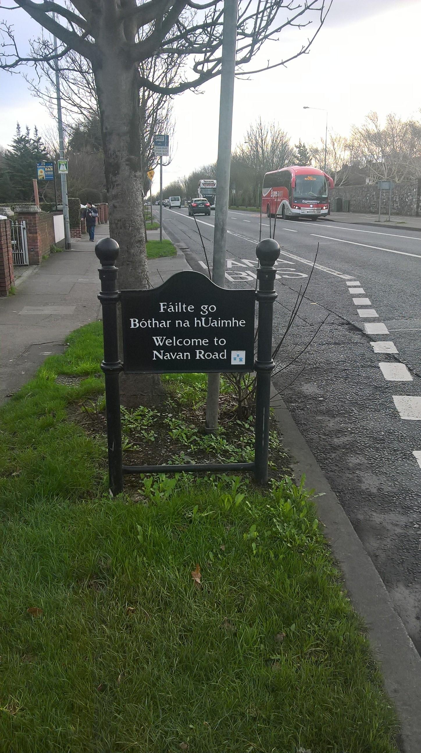 Navan — Welcome to Navan Road sign (2018)