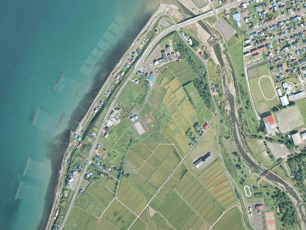 Mashike-cho — Mashike heliport aerial photograph