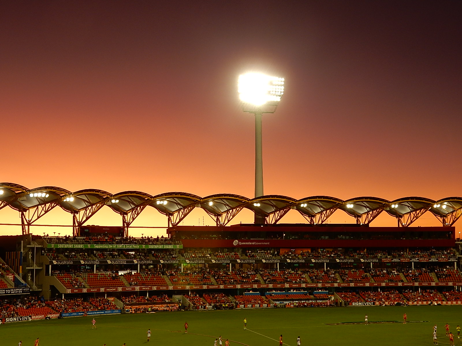 Carrara — Sunset at Carrara Stadium