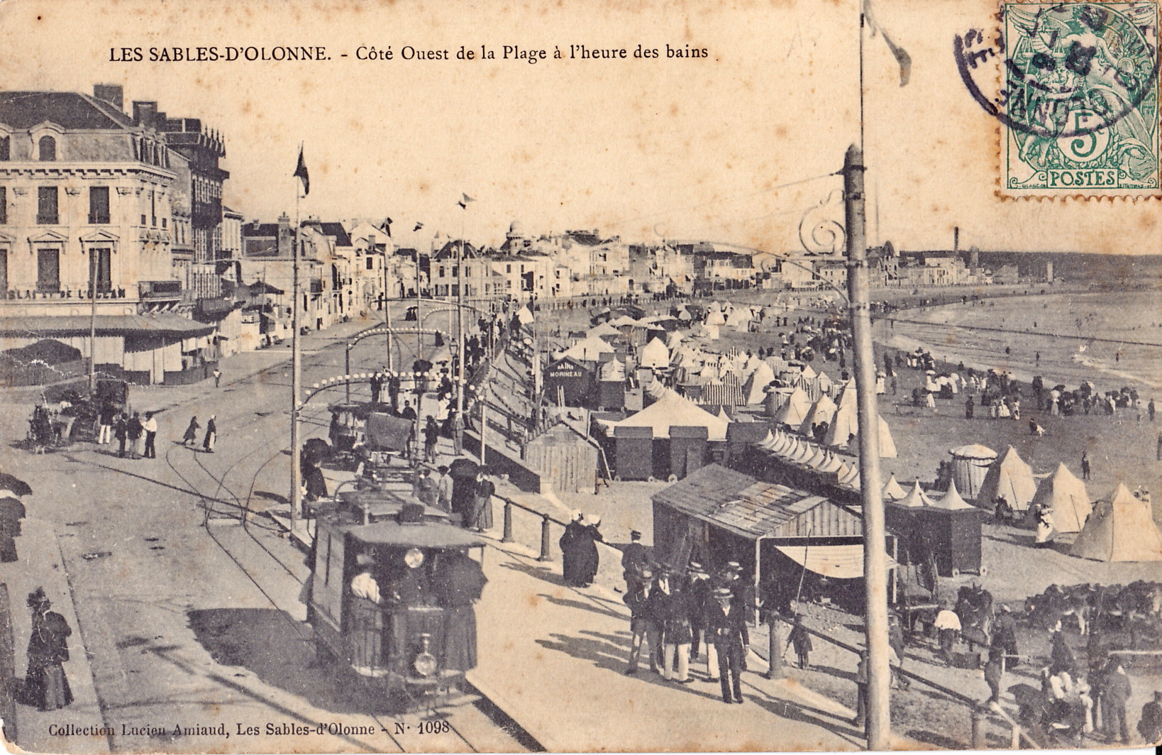 Les Sables-d'Olonne — Amiaud 1098 - LES SABLES D'OLONNE - Cote ouest de la Plage à l'heure des bains